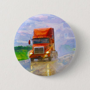 BIG RIG LORRIES & TRUCKS for Truck-lovers 6 Cm Round Badge