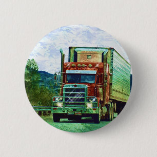 BIG RIG LORRIES & TRUCKS for Truck-lovers 6 Cm Round Badge