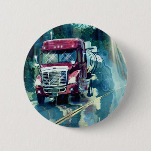 BIG RIG LORRIES & TRUCKS for Truck-lovers 6 Cm Round Badge