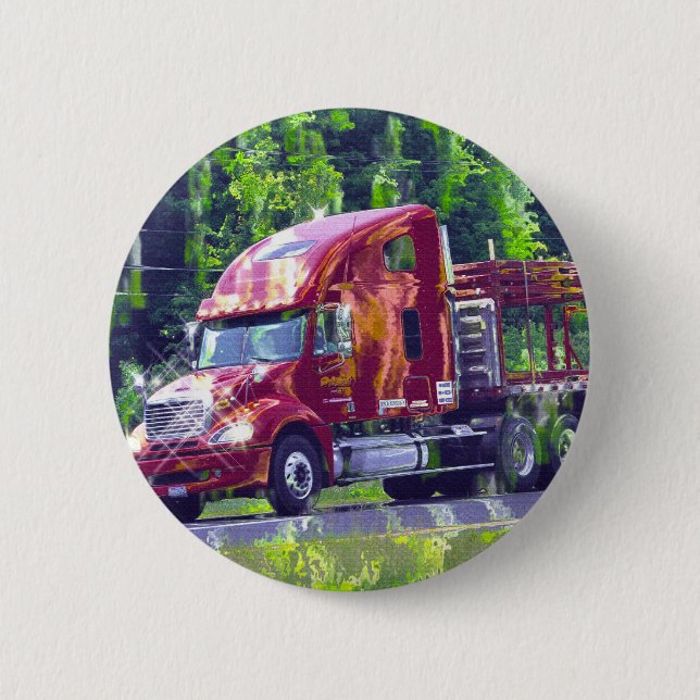 BIG RIG LORRIES & TRUCKS for Truck-lovers 6 Cm Round Badge (Front)