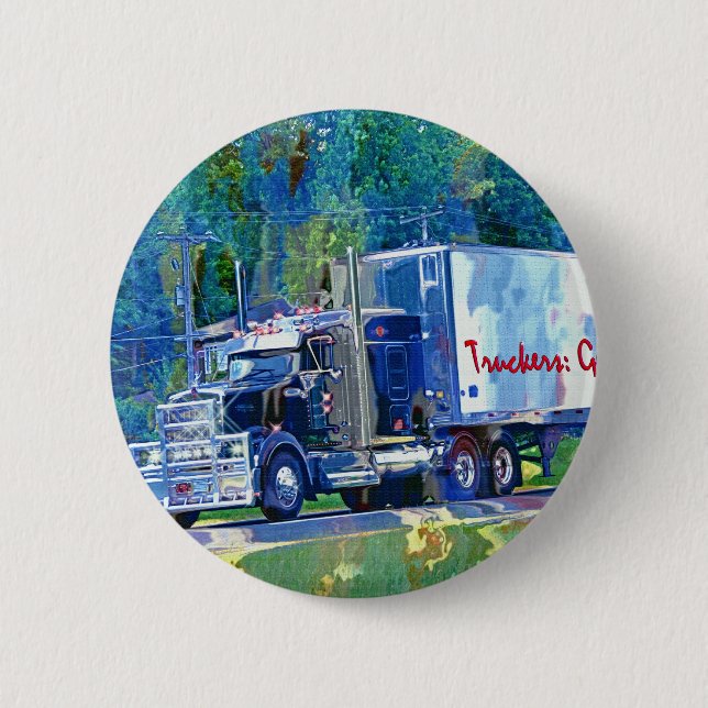 BIG RIG LORRIES & TRUCKS for Truck-lovers 6 Cm Round Badge (Front)