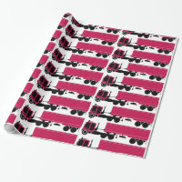 Big Rig Red and Black 18 Wheeler Dry Van Gift Wrap