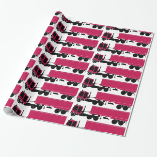 Big Rig Red and Black 18 Wheeler Dry Van Gift Wrap