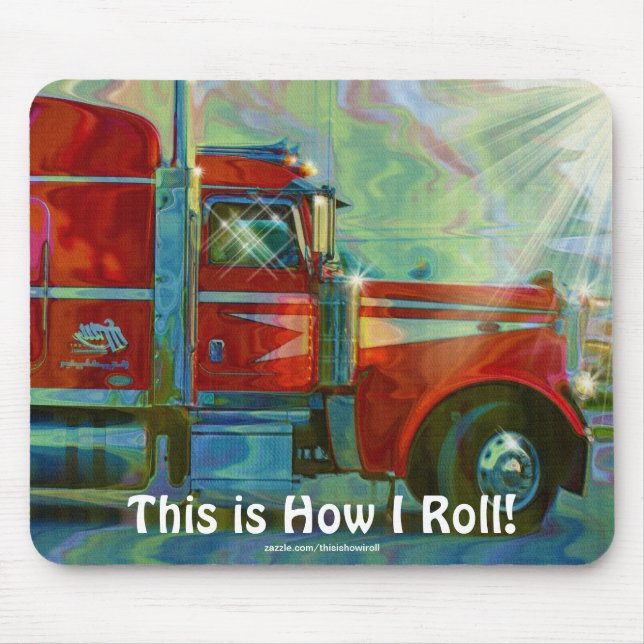 Big Rig Red Cargo Truck for Kids and Truckers Mouse Mat (Front)