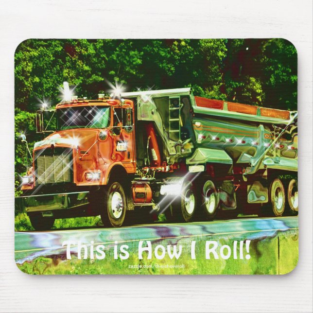 Big Rig Red Cargo Truck for Kids and Truckers Mouse Mat (Front)