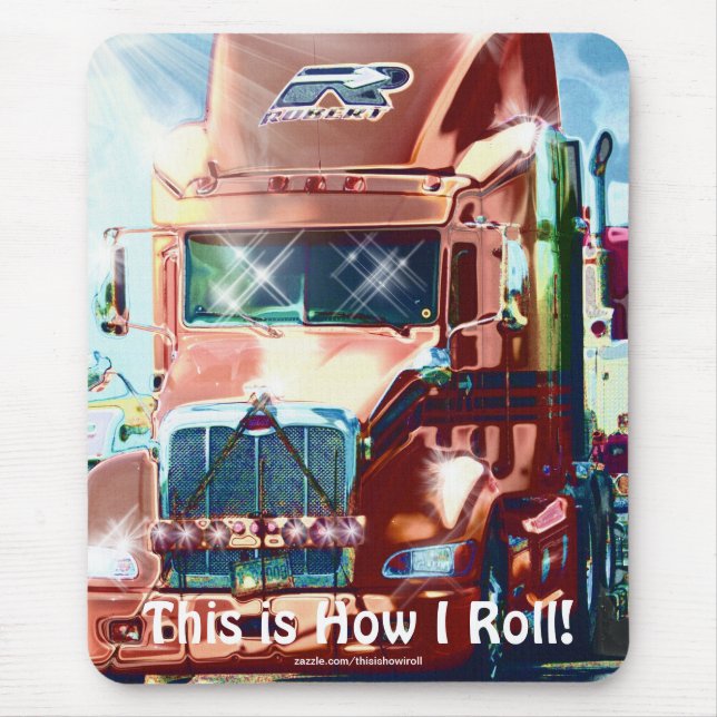 Big Rig Red Cargo Truck for Kids and Truckers Mouse Mat (Front)