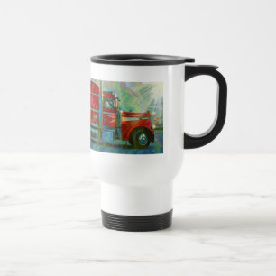 Big Rig Red Cargo Truck for Kids and Truckers Travel Mug