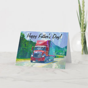 Big Rig Red Road-liner Truck-lover Birthday Card