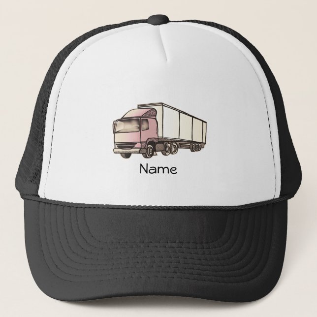Big Rig Truck custom name Trucker Hat (Front)