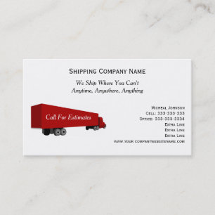 Big Rig Truck Professional Shipping Moving Company Business Card