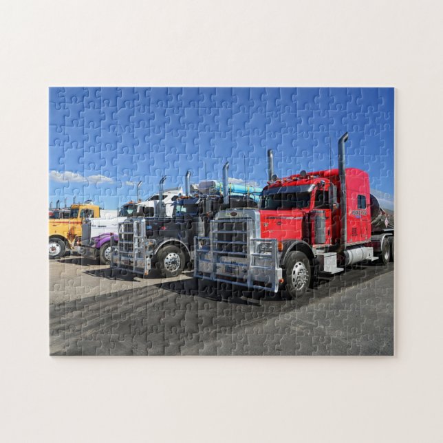 Big Rig Trucks At USA Truck Stop Jigsaw Puzzle (Horizontal)