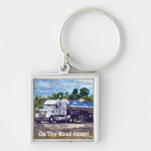 Big Rig White Cargo Truck for Lorry-drivers & Kids Key Ring