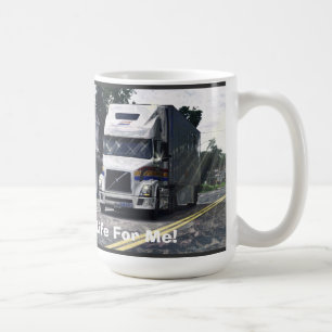 Big Rig White Freight Lorry for Truckers & Kids Coffee Mug