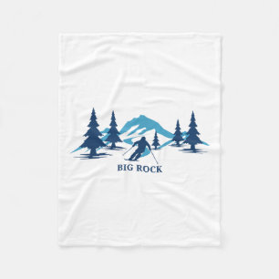 Big Rock Maine Ski Resort Skiing Skier T-shirt_1.p Fleece Blanket