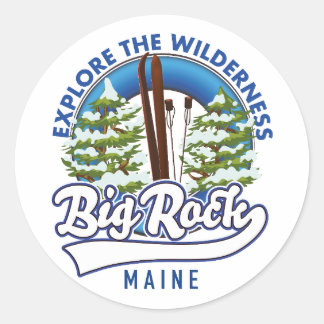 Big Rock Maine ski travel log Classic Round Sticker