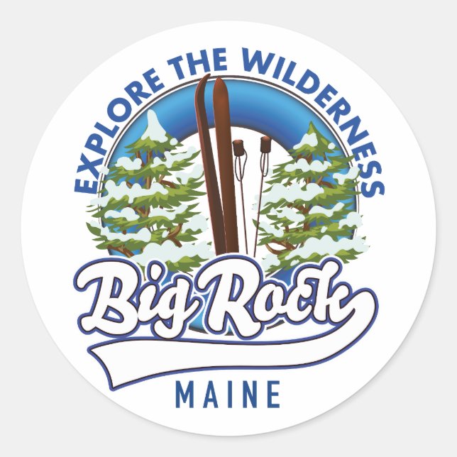 Big Rock Maine ski travel log Classic Round Sticker (Front)