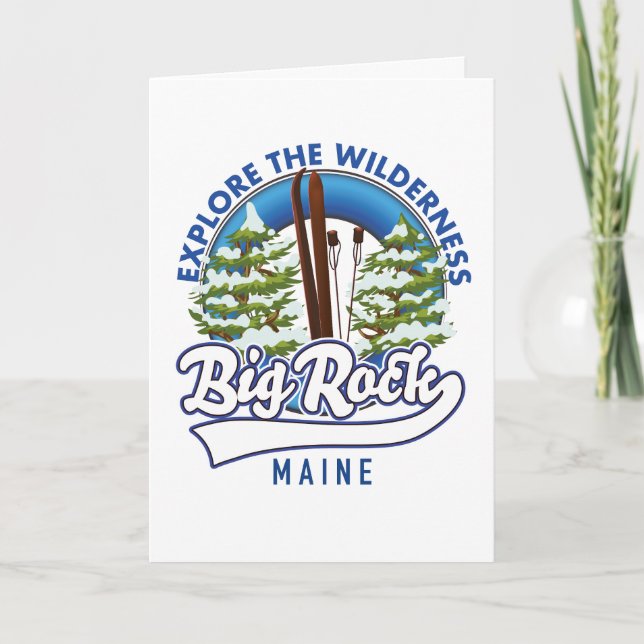 Big Rock Maine ski travel log Holiday Card (Front)