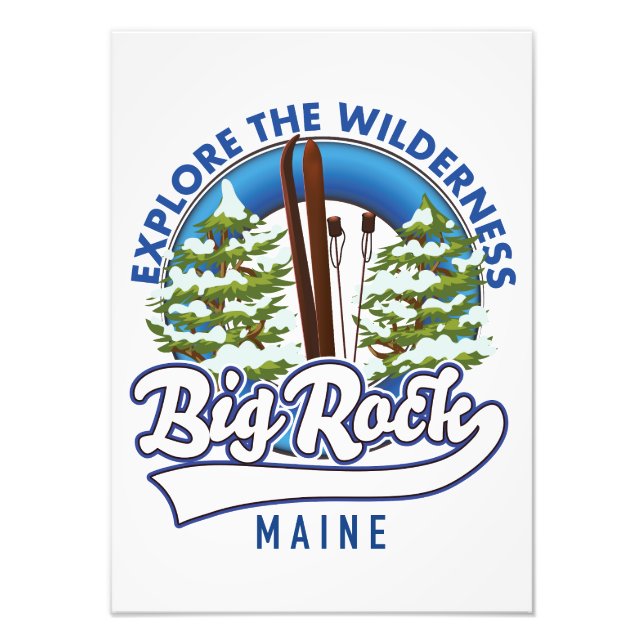 Big Rock Maine ski travel log Photo Print (Front)
