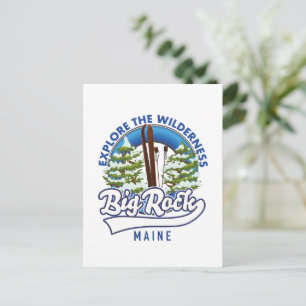 Big Rock Maine ski travel log Postcard