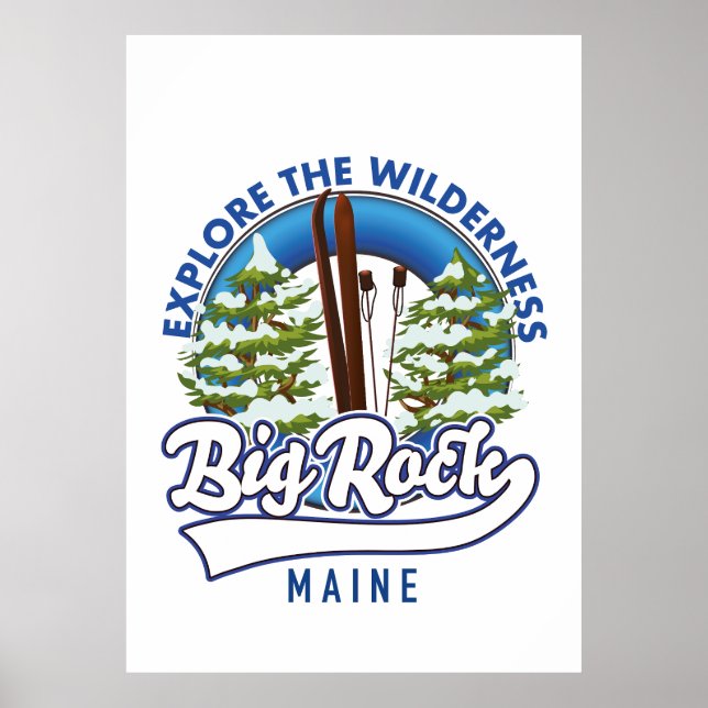 Big Rock Maine ski travel log Poster (Front)