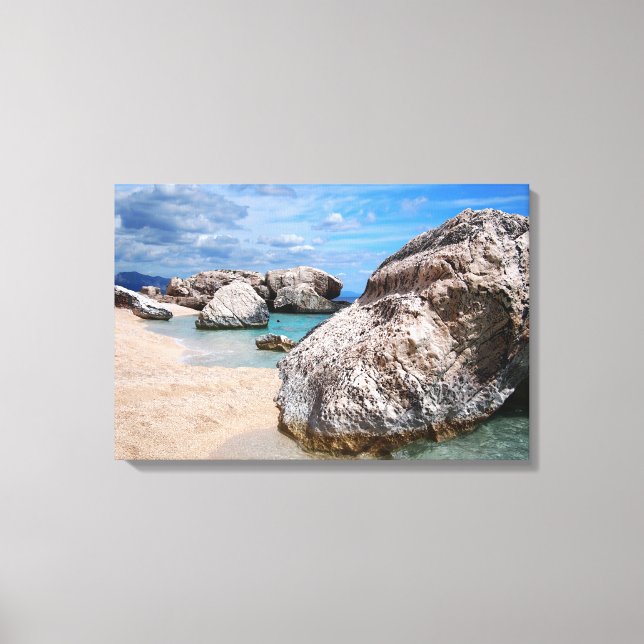Big rocks at Cala Mariolu beach canvas print (Front)