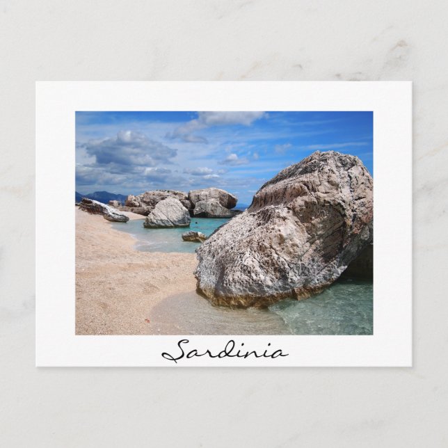 Big rocks at Cala Mariolu beach in Sardinia Postcard (Front)