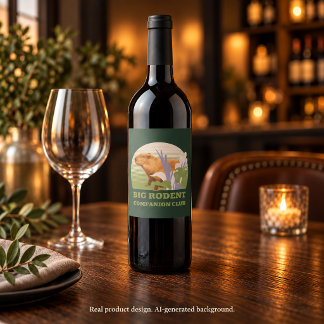 Big Rodent Companion Club Capybara Wine Label