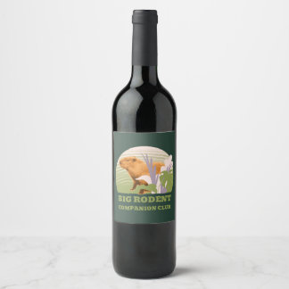 Big Rodent Companion Club Capybara Wine Label