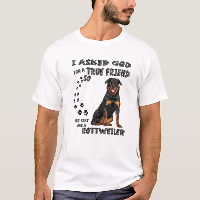 Big Rottweiler Saying Mom, Rottie Dad Costume, Cut T-Shirt (Front)