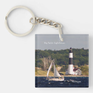 Big Sable Lighthouse from water key chain