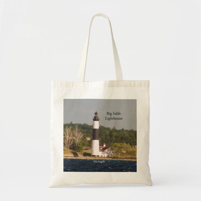 Big Sable Lighthouse from water tote bag (Front)