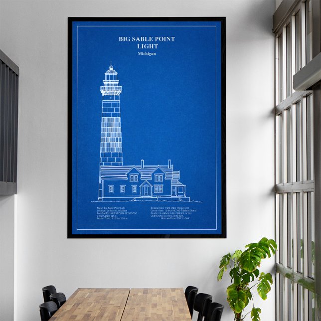 Big Sable Point Lighthouse - Michigan – AD Canvas Print (Big Sable Point Lighthouse - Michigan – AD. Canvas Print)