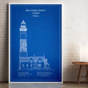 Big Sable Point Lighthouse - Michigan – AD Poster