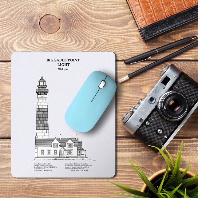 Big Sable Point Lighthouse - Michigan - BD Mouse Mat (Big Sable Point Lighthouse - Michigan - BD. Mouse Pad)