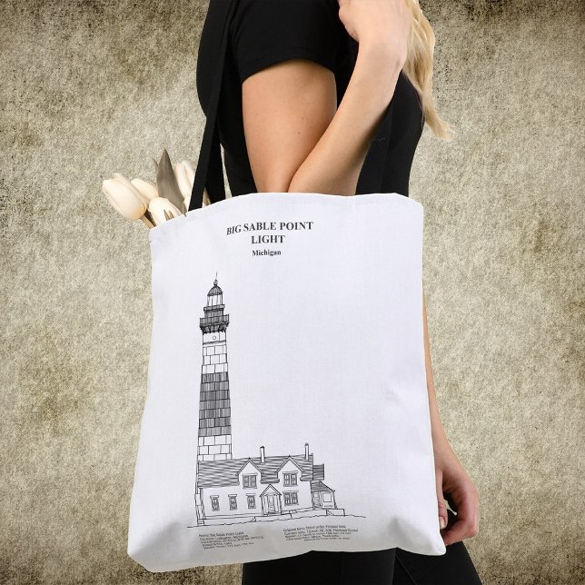 Big Sable Point Lighthouse - Michigan - BD Tote Bag (Big Sable Point Lighthouse - Michigan - BD. Tote Bag)