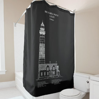 Big Sable Point Lighthouse - Michigan – PD Shower Curtain