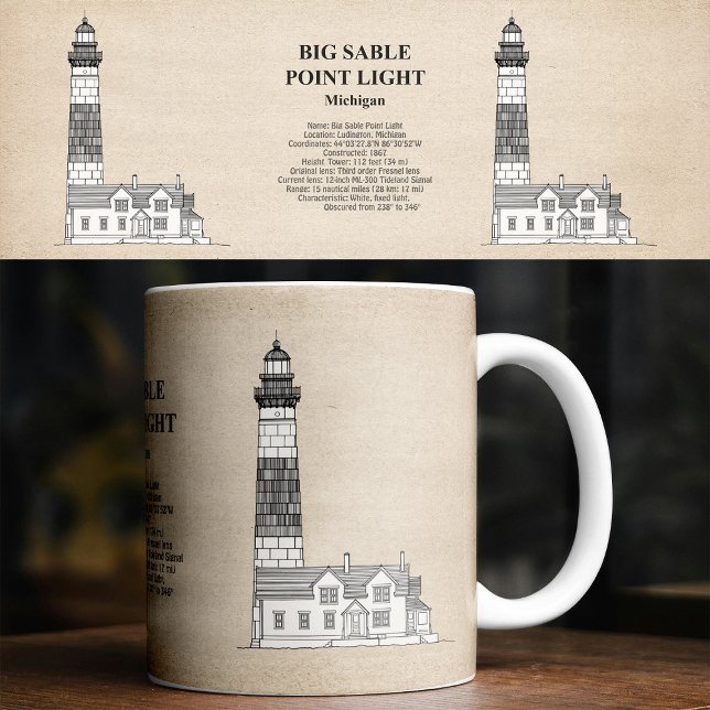 Big Sable Point Lighthouse - Michigan - SBD Coffee Mug (Big Sable Point Lighthouse - Michigan - SBD. Coffee Mug)