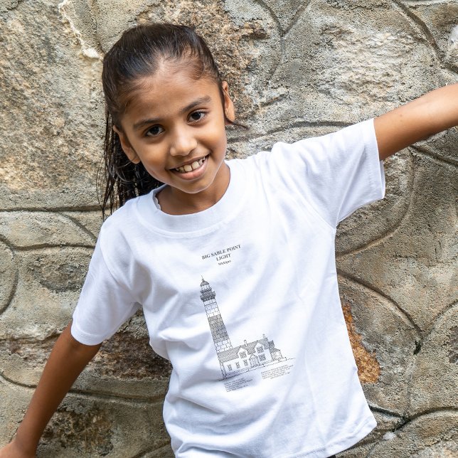Big Sable Point Lighthouse - Michigan - SBD T-Shirt (Big Sable Point Lighthouse - Michigan - SBD. Girl Basic White T-Shirt)