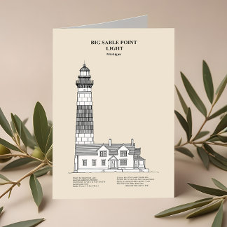 Big Sable Point Lighthouse - Michigan - SBD Thank You Card