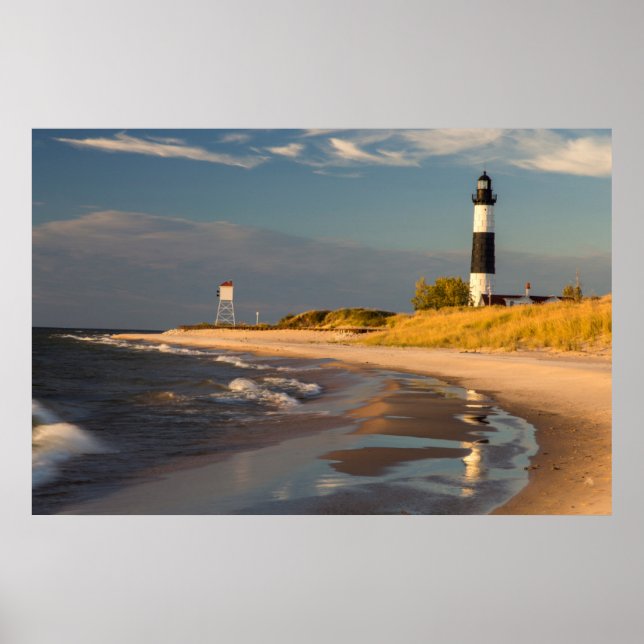 Big Sable Point Lighthouse On Lake Michigan 2 Poster (Front)