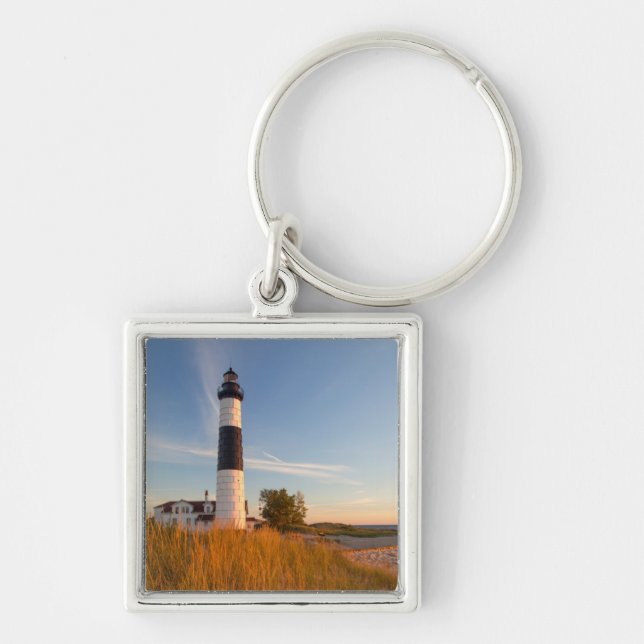 Big Sable Point Lighthouse On Lake Michigan 3 Key Ring (Front)