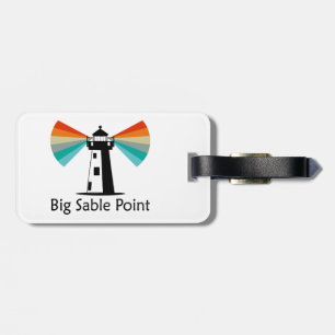 Big Sable Point Lighthouse Rainbow Luggage Tag