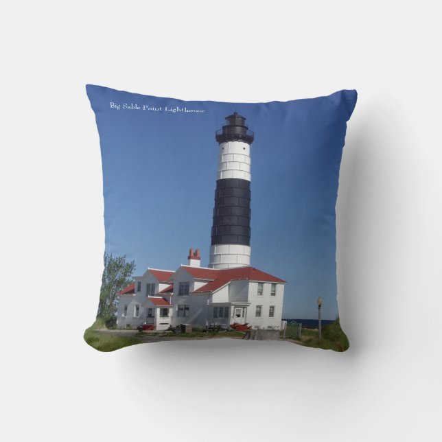 Big Sable Point Lighthouse square pillow (Front)
