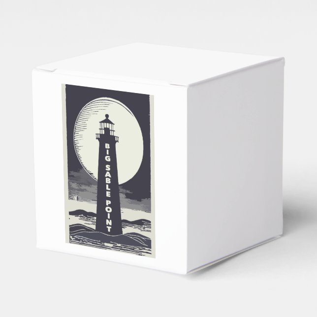 Big Sable Point Michigan Lighthouse Moon Favour Box (Front Side)