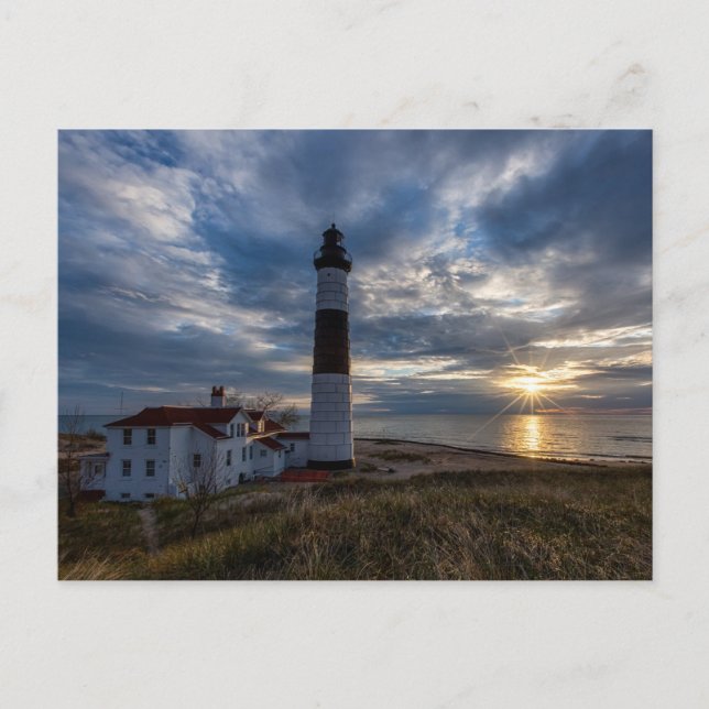 Big Sable Point Spring Sunset Postcard (Front)
