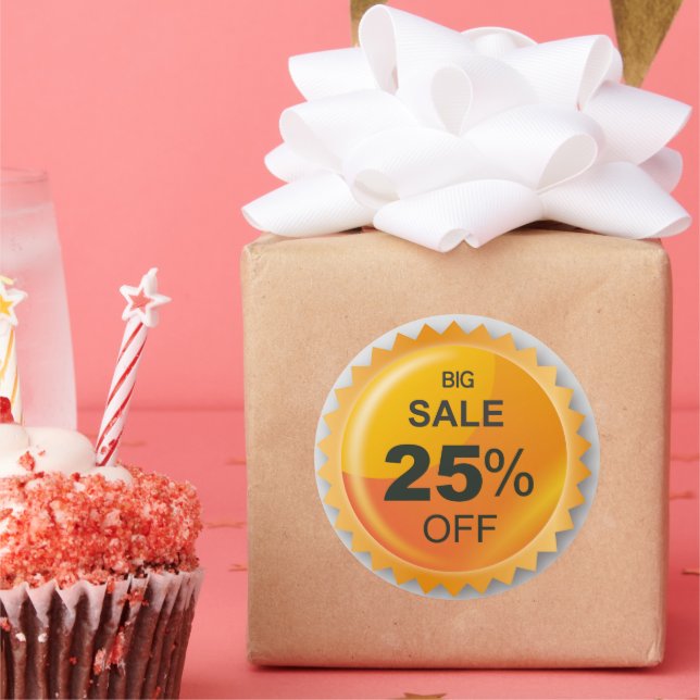 Big Sale 25 percent price off Discount sticker (Party)