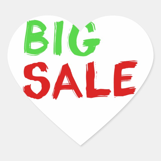 Big Sale Heart Sticker (Front)