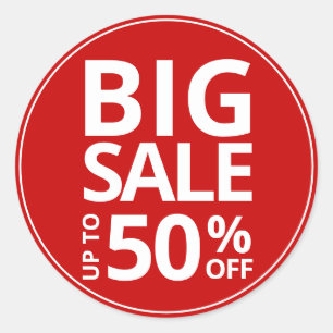BIG SALE up to 50% OFF (Fifty) Small Business Classic Round Sticker