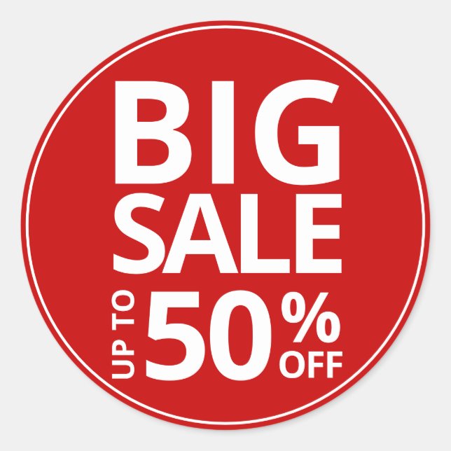 BIG SALE up to 50% OFF (Fifty) Small Business Classic Round Sticker (Front)