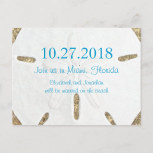 Big Sand Dollar Beach Wedding Announcement Postcard